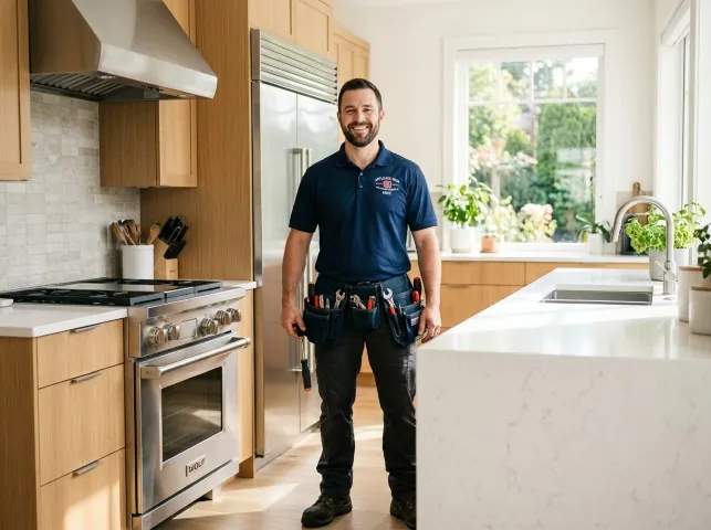 Appliance Repair Hero technician in a Almo, KY kitchen after an appliance repair